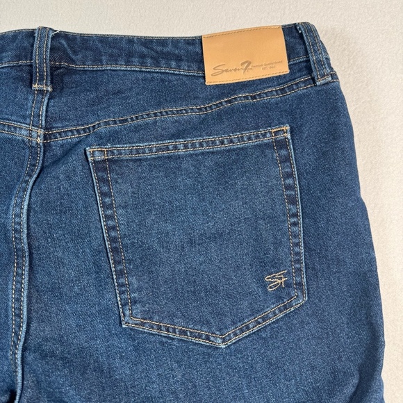 Seven 7 Jeans Womens 14 Blue Slim Straight High Rise Dark Wash - Picture 12 of 13